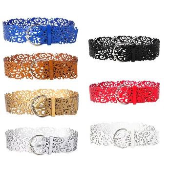 

12PCS/LOT SINGYOU Women new Alloy+PU Leather belts Fashion Vintage Belt Waistband Ladies hollow Decorative Belt