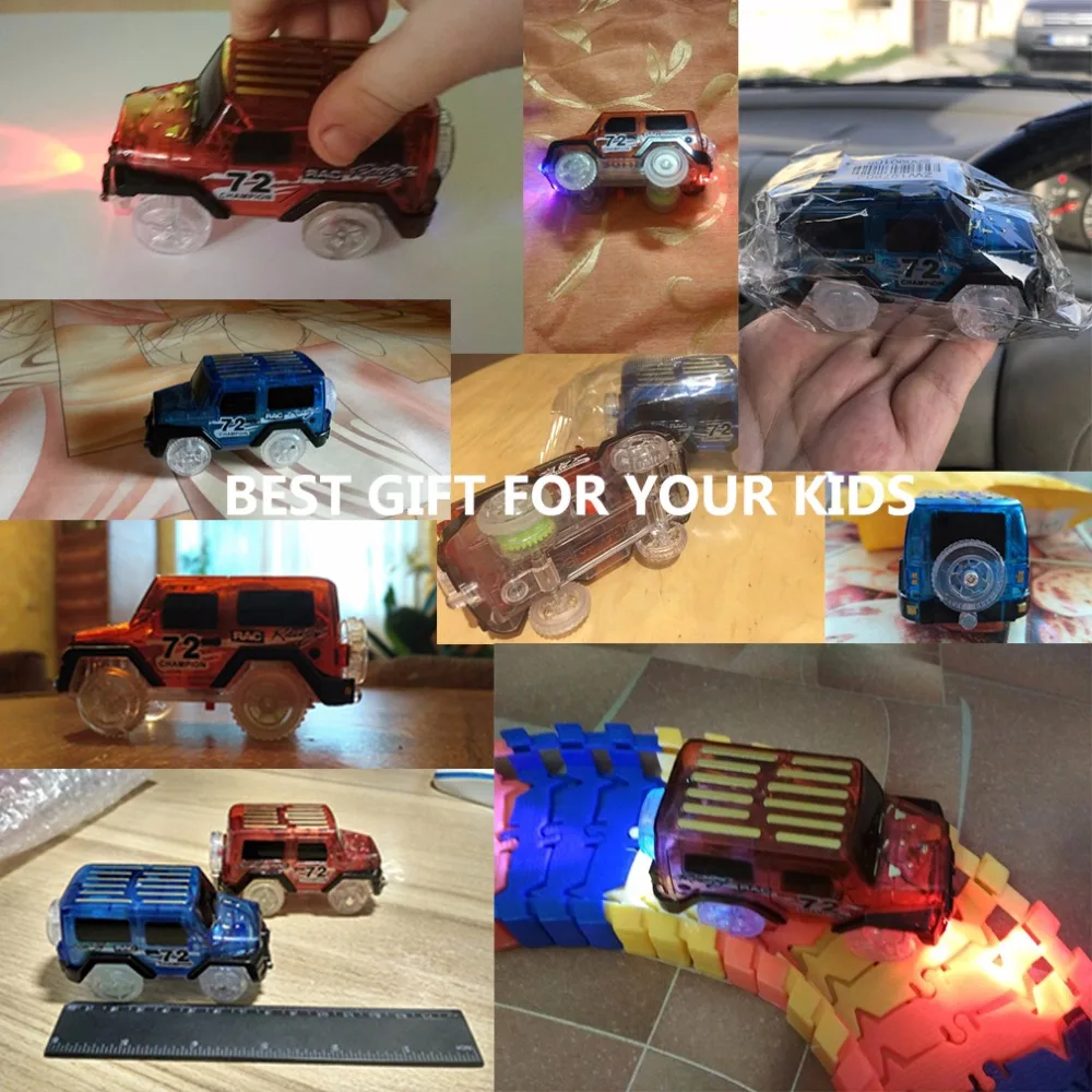 OCDAY светодиодный светильник для автомобилей, светящийся гоночный трек, электронная Автомобильная игрушка, мигающая детская железная дорога, светящаяся машина, трек, автомобиль, brinquedos