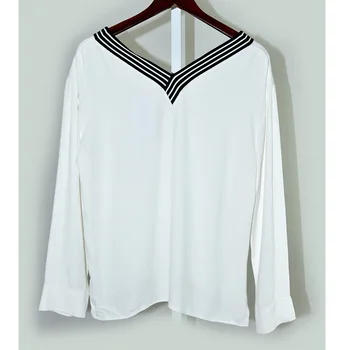 

Women T shirt Long Sleeve Loose Casual V Neck Spring Autumn Top