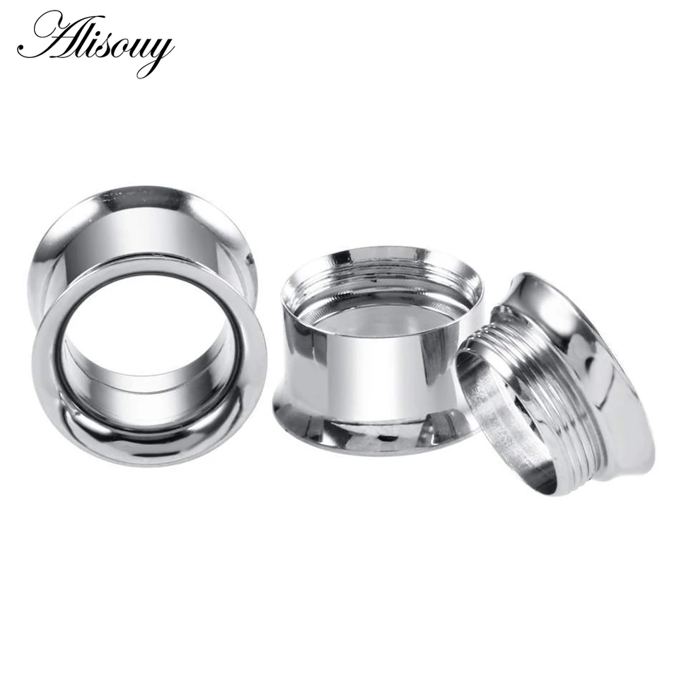 Taffstyle Kultpiercing - Tappo estensore per orecchio, a vite, in acciaio INOX, 4 mm, colore: Argento