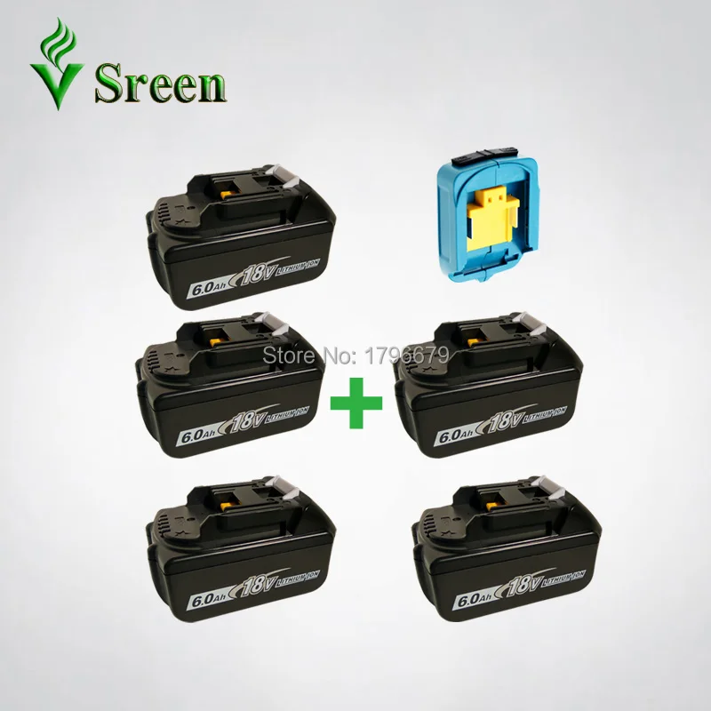 

5PCS Li-ion 6000mAh BL1860 Replacement for Makita 18V BL1840 BL1830 Rechargeable Battery Power Tools with LXT Dual USB Converter