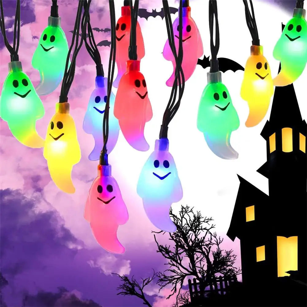 

Halloween Little Ghost String Light 20 LED Solar Outdoor Decorative Lights For Halloween Theme Party Garden Courtyard