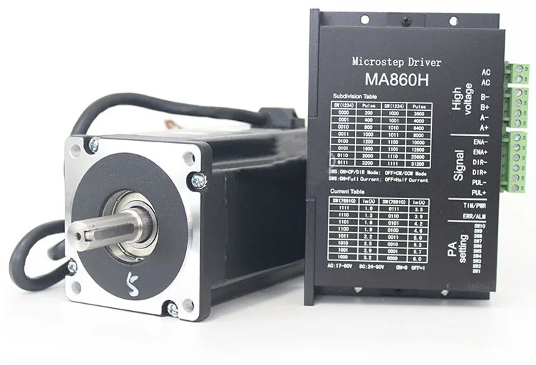 

86 stepper motor Unit 12N.m step motor 86BYG250H+MA860H Microstep Driver 150mm