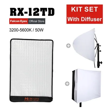 

Falcon Eyes Portable 50W Roll-flex LED MAT 280pcs LED Waterproof Flexible LED Photo Light RX-12TD with Diffuser CD50Y