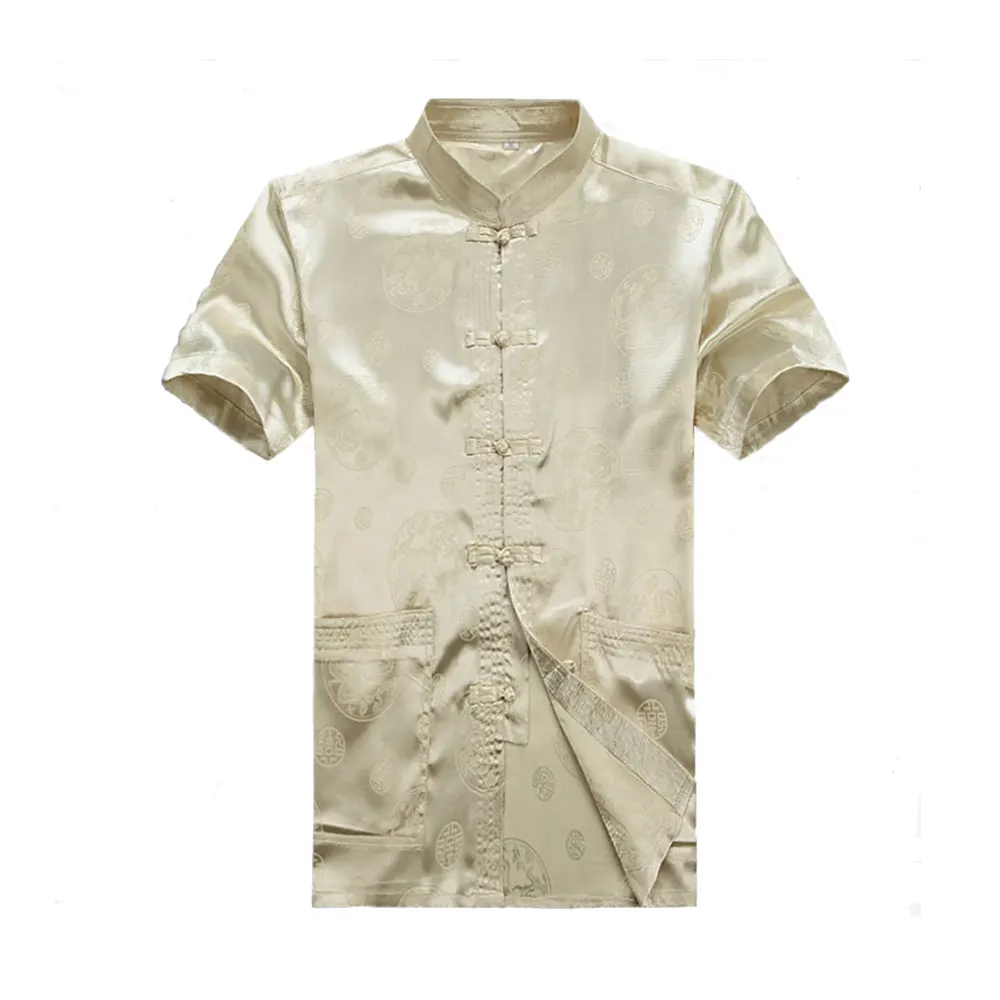 

2018 New Summer Rayon Linen Dress Costume Tang Suit Jacket Men's Short-sleeved Morning Clothing Chinese Traditional Clothes