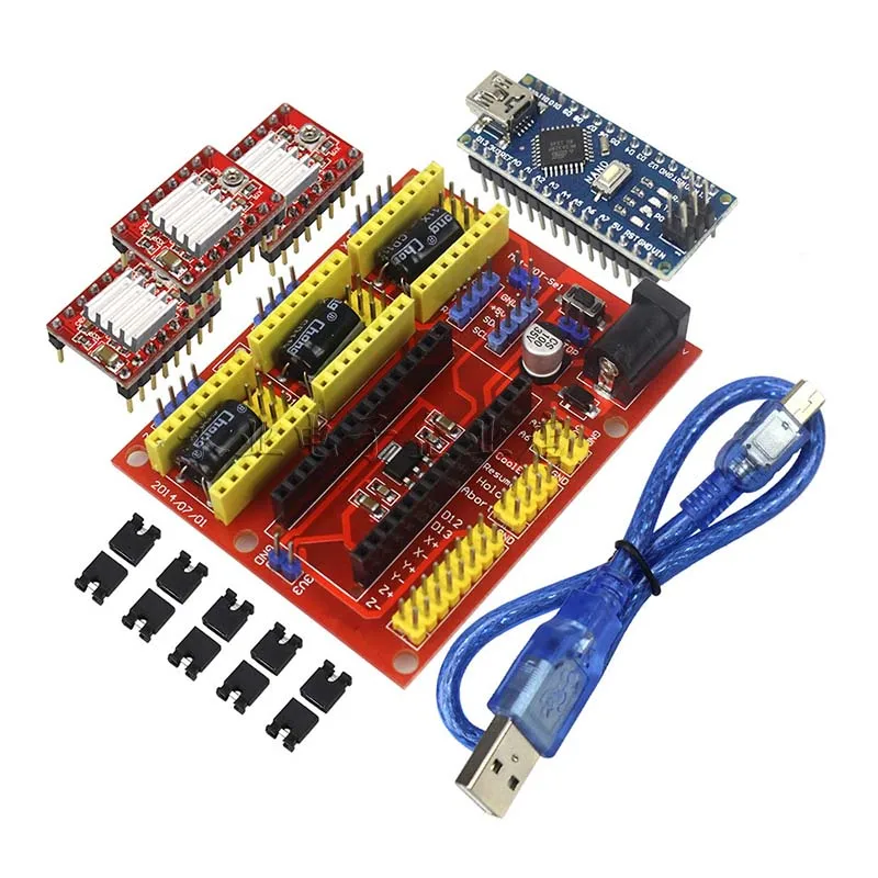 1 комплект ЧПУ Щит v4 гравировальный станок 3DV4 щитка CNC V4 + Nano 3 0 шт. A4988 Reprap Шаговые
