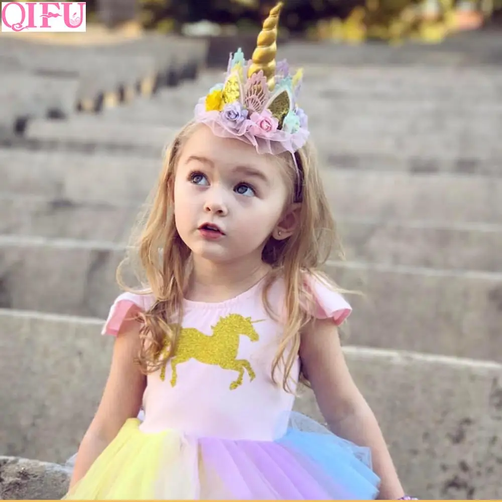 

QIFU Unicorn Lace Flower Crown Unicorn Birthday Princess Crown Birthday Hat Girl Favors Unicorn Party Supplies Party Hat Cap
