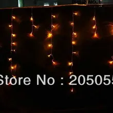 180 светодиодный 6 м занавеска из светодиодных лампочек сосульки лампы с хвостовой вилкой сосулька огни Рождественские Свадебные украшения-желтый