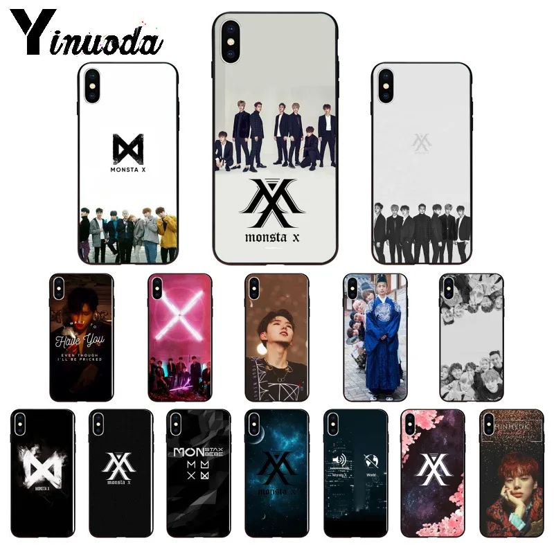 Мягкий чехол Yinuoda KPOP Boy Group Monsta X из ТПУ аксессуары для телефонов iPhone 8 7 6 6S Plus 5 SE XR XS