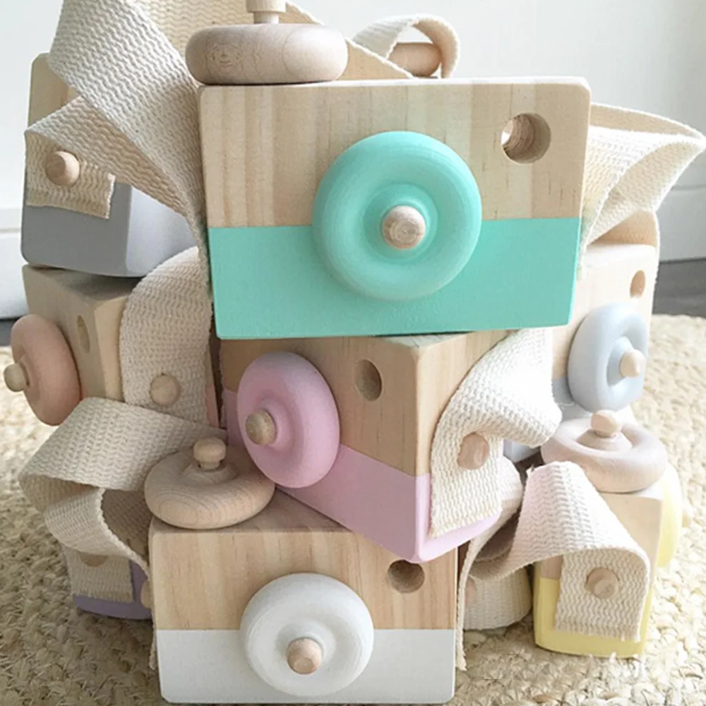 Мини-камера деревянная камера детские игрушки безопасные натуральные Игрушки для маленьких детей модные развивающие игрушки подарки на день рождения и Рождество для детей