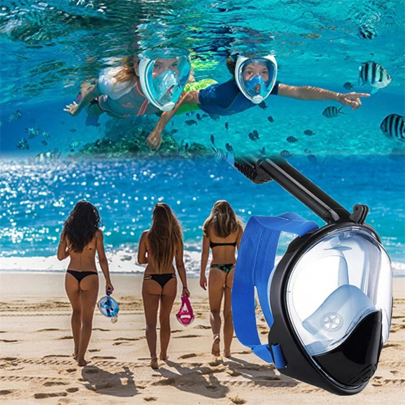 Bumlon полностью сухая маска для дайвинга подводное плавание 2 в 1 Gopro 180 градусов