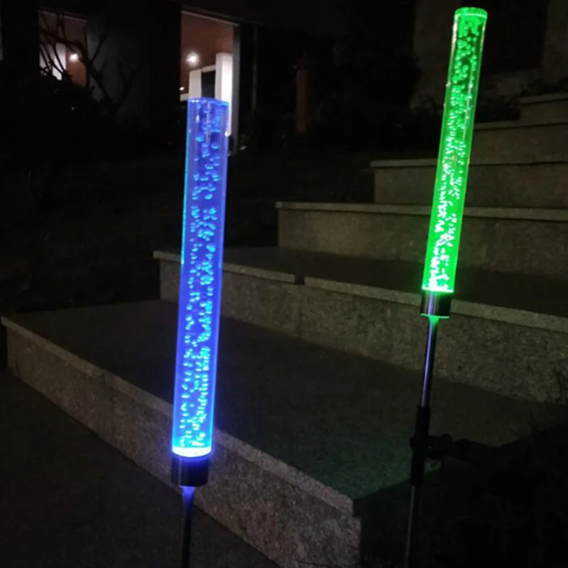 Waterproof LED Solar light Solar Power Tube Lights Lamps Acrylic Bubble Pathway Lawn Landscape Garden Stick Stake Solar lamp (5)