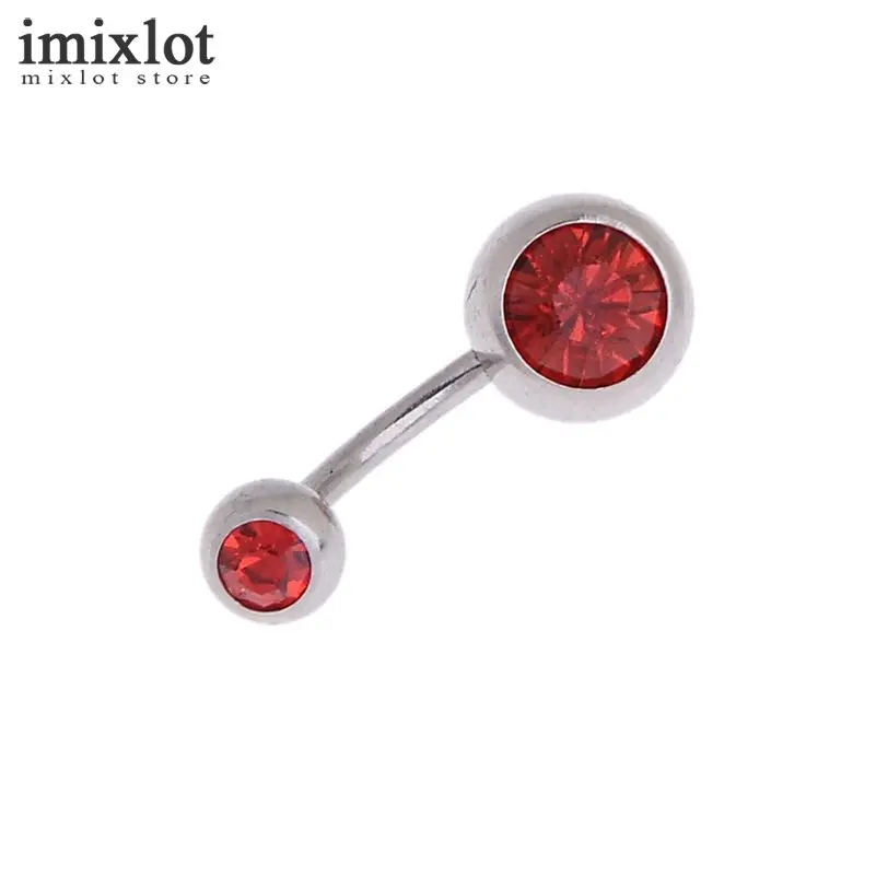 Imixlot 20 шт./лот смешивания Цвет Двойной Кристалл хирургическая Сталь пупка Бар