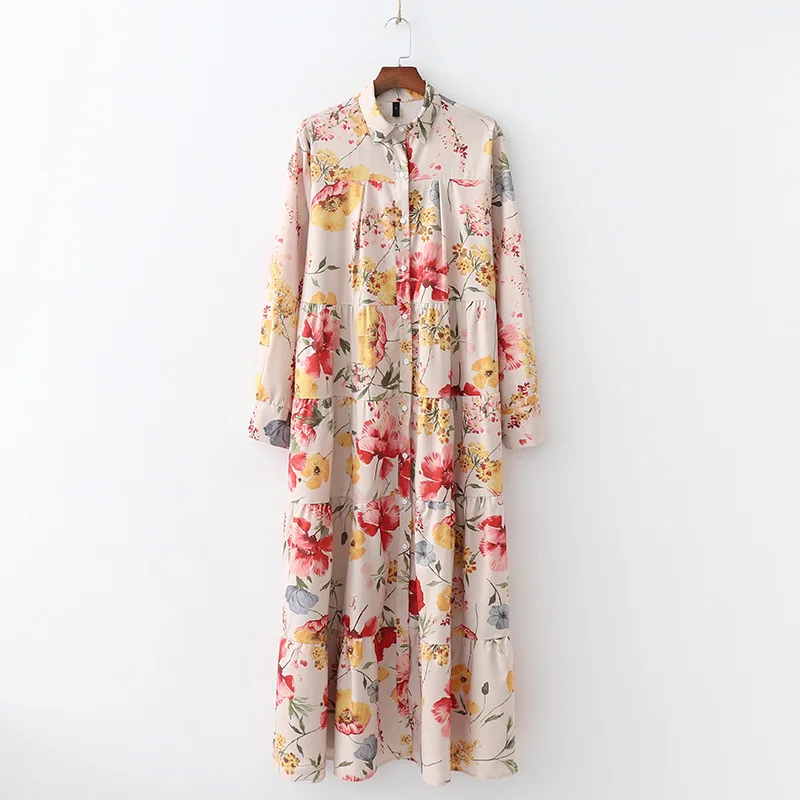 

Feitong Flower Print Long Dress Women Sexy Short Sleeve V-Neck Casual Sundress Dresses Ladies Evening Casual Prom Swing Dress