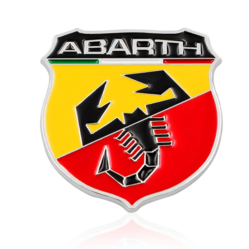 

3D 3M Car Abarth Metal Adhesive Badge Emblem logo Decal Sticker Scorpion For All Fiat Abarth 124/125/125/500 Car-Styling