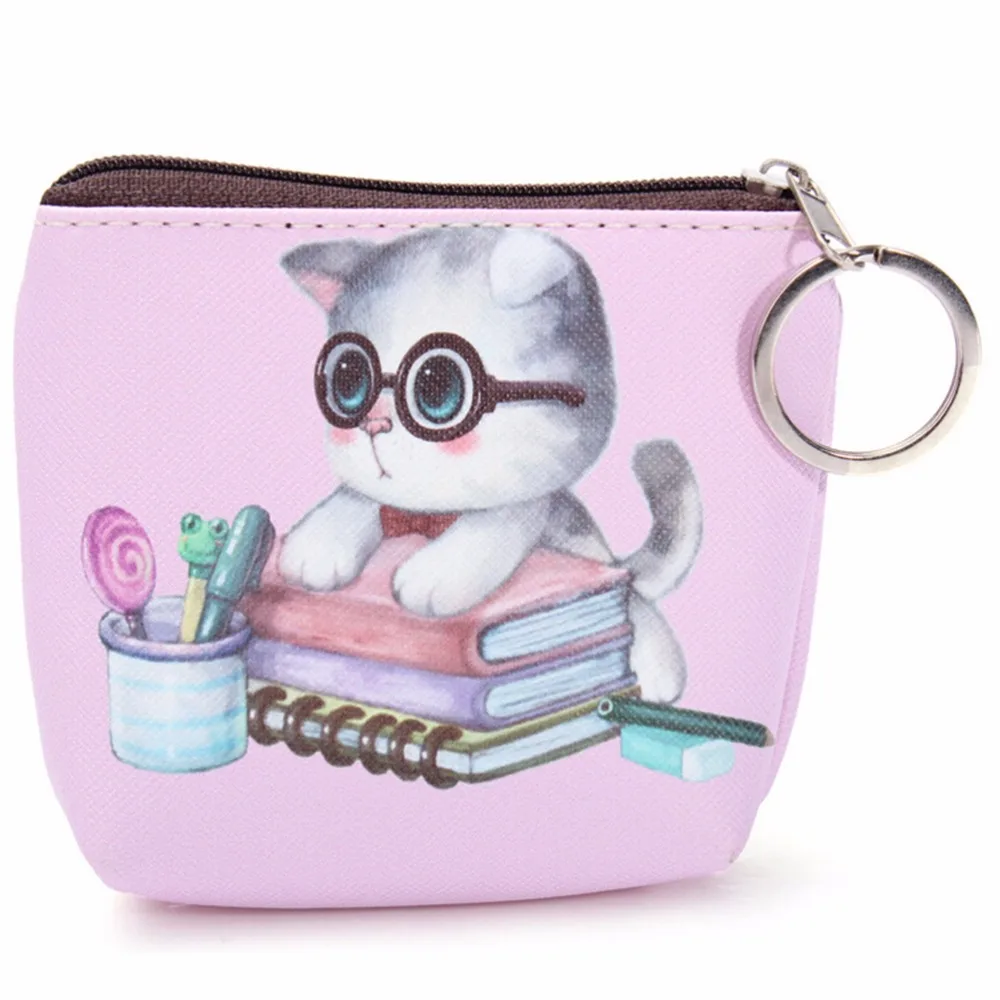 cat face coin purse
