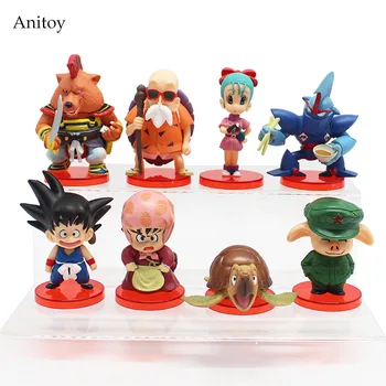 

8pcs/set Dragon Ball Z Deformation chichi Son Goku Master Roshi Gogeta Gotenks Oolong PVC Figure Collectible Toy 4-7cm KT4141