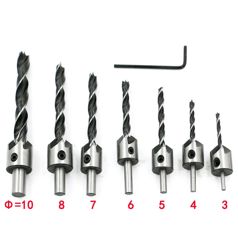 

Woodworking HSS 5 Flute Countersink Drill Bit Reamer Set of 7