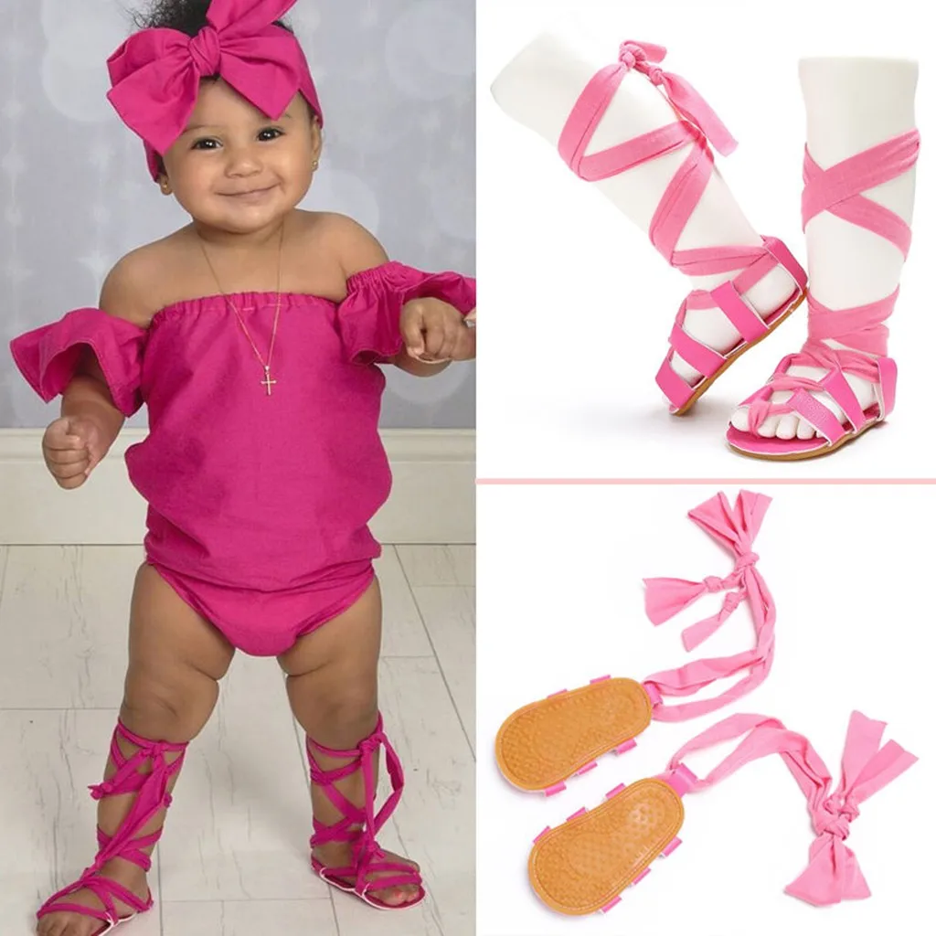 

summer sandals Newborn Toddler Baby kid shoes children Girls Leather High Bandage Sandals Firstwalkers Shoes tenis infantil #y3