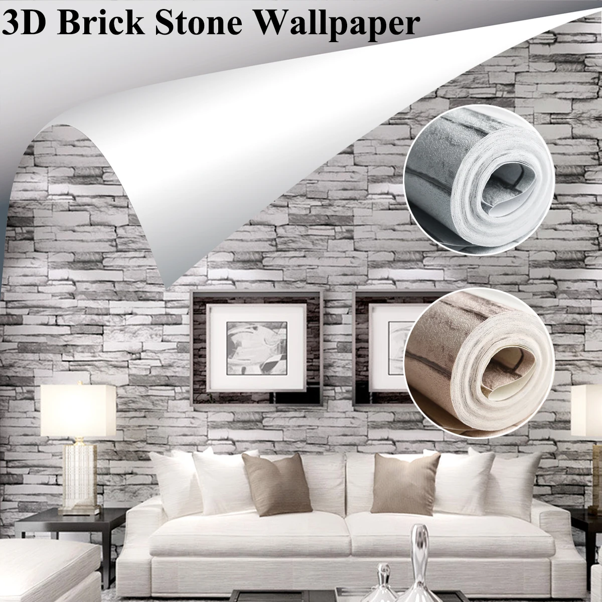 

Modern 3D Brick Stone Wallpaper Vintage Brick Pattern For Living Room Wall Sticker Decor Waterproof TV Sofa Background