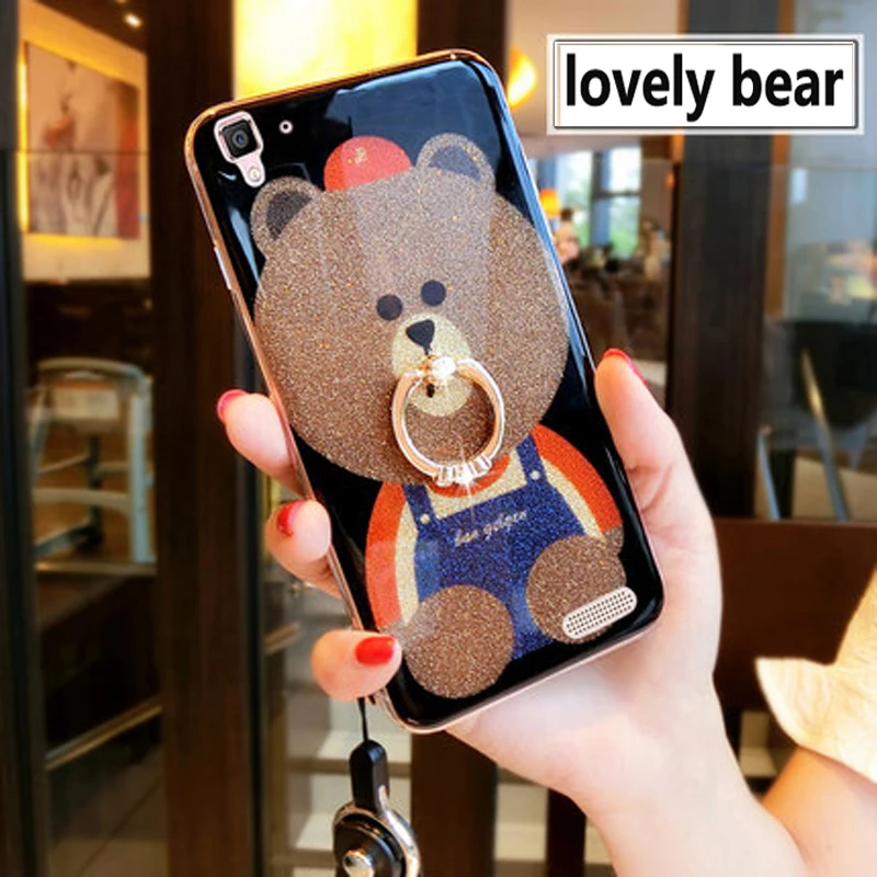 2 шт. модная с рисунком милого медведя Мягкий чехол для BBK OPPO R7 задняя крышка