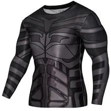 2017 New Batman Men Plus Size 3D Printed T-shirt Fitness Compression High Elastic Breathable Quick-Dry Bodybuilding Sports Shirt