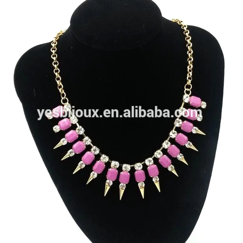 acrylic statement necklace resin costume jewelry hot sell crystal statement amazon jewelry|Pendant...