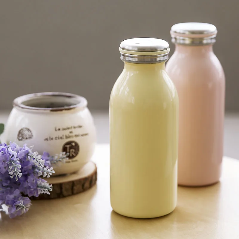 Japan style milk thermos mugs double layer stainless steel vacuum cup