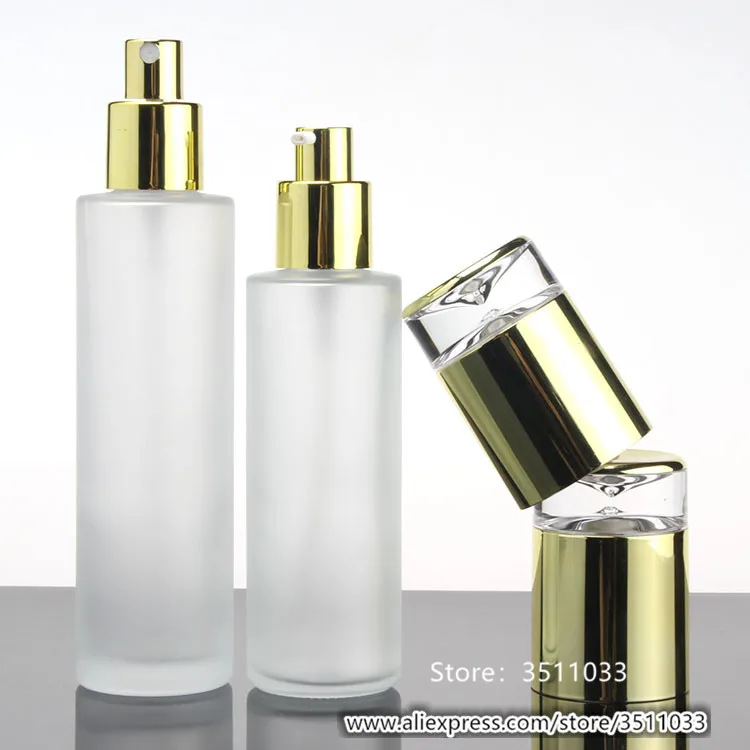 Download 10PCS Elegant Frosted Glass Bottle Spray Atomizer Perfume Bottle Gold Cap Empty Cosmetic Liquid ...