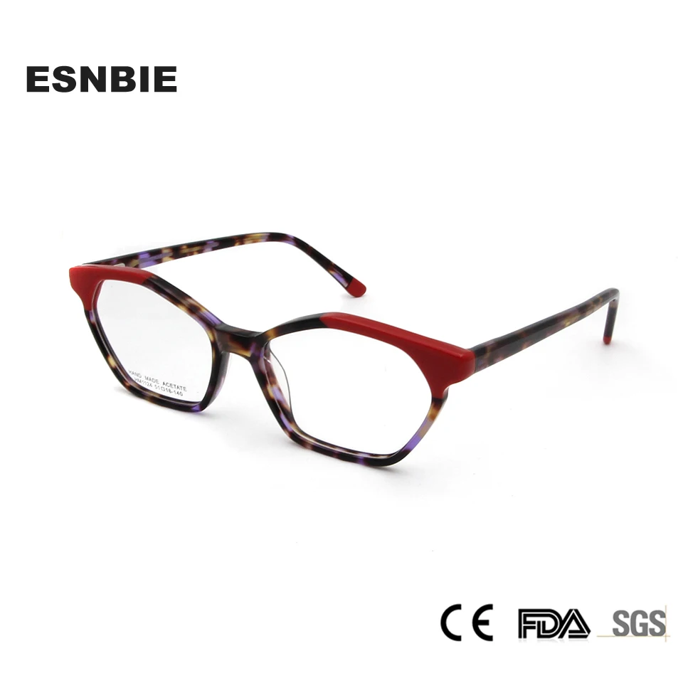 

ESNBIE Acetate Designers Stylish Eyeglasses Frame Myopia Glasses Women Fashion Full Rim Optical Eyewear Frames Female Spring