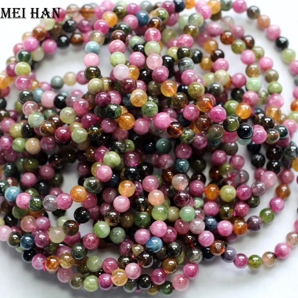 

Wholesale (28beads/set/10g/set) A+ natural tourmaline 6mm round loose beads stone gift for jewelry making design