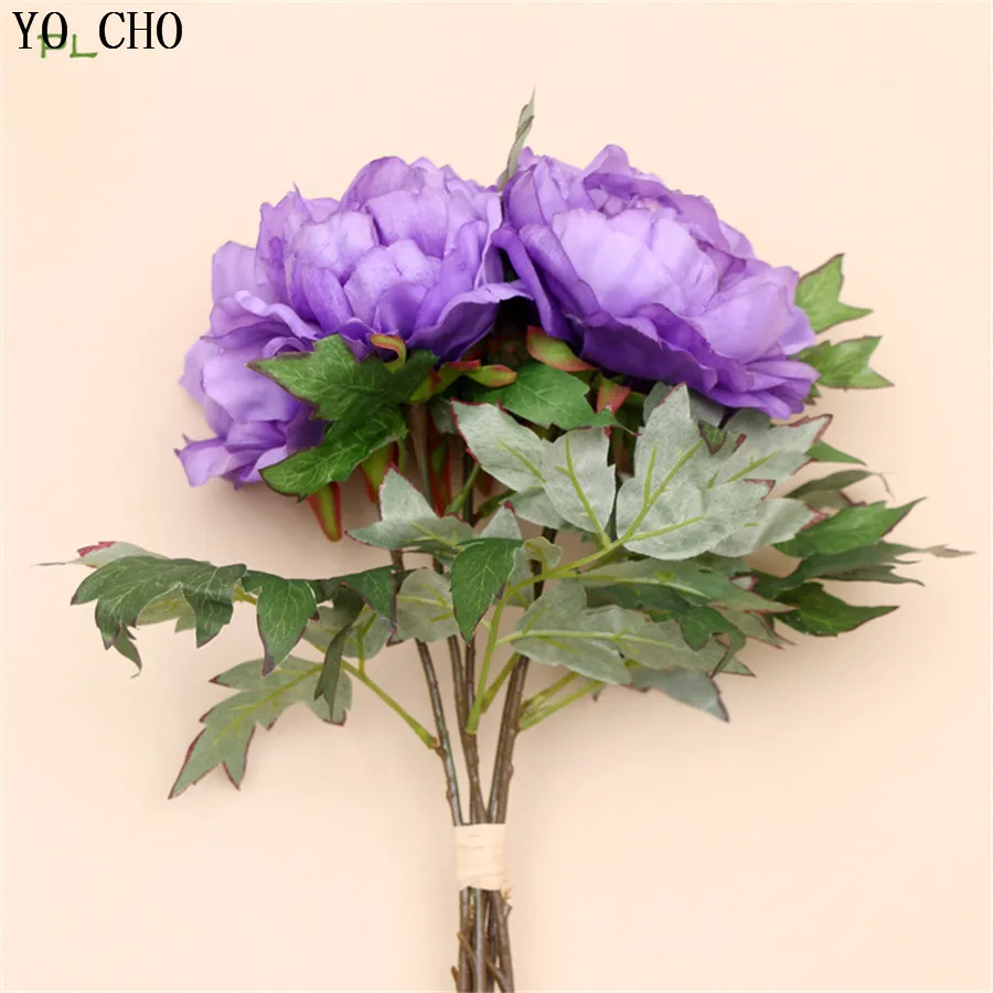 Wedding decoration artificial peony bouquet real touch rose flower