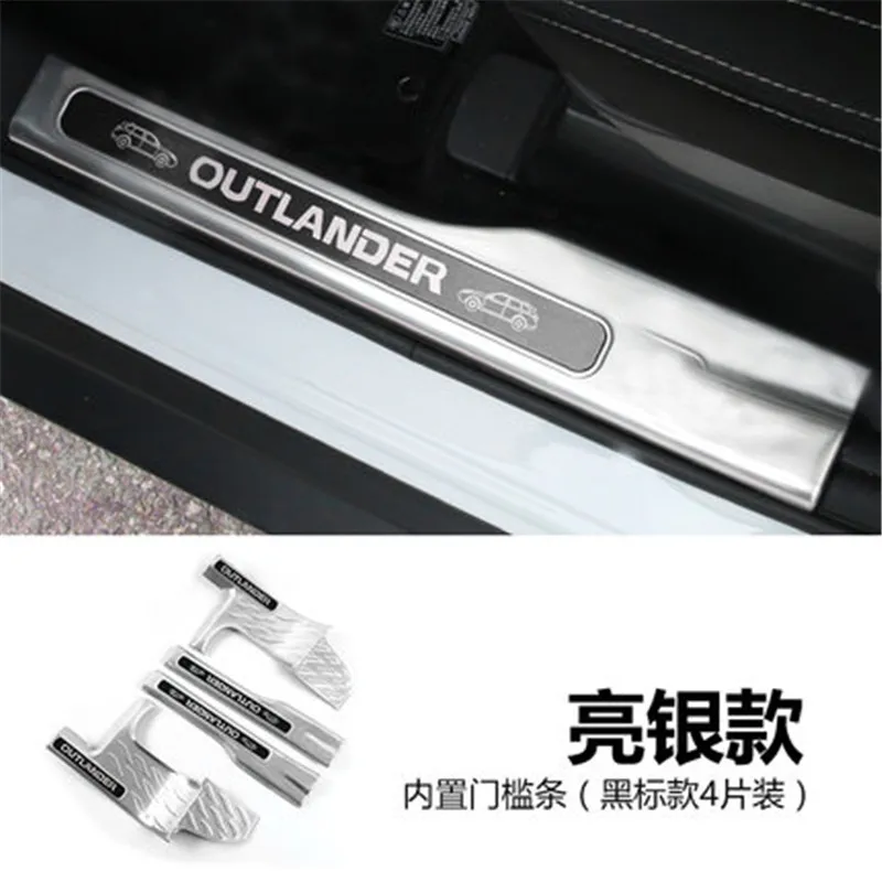 Нержавеющая сталь Задний бампер крышка для двери автомобиля внутри и снаружи двери порога для Mitsubishi Outlander Samurai 2013- автомобильный Стайлинг - Цвет: 2
