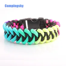 CAMPINGSKY Rainbow 550 Браслет из нейлонового паракода окрашенный вручную черный Паракорд Браслет, альпинистское снаряжение для выживания