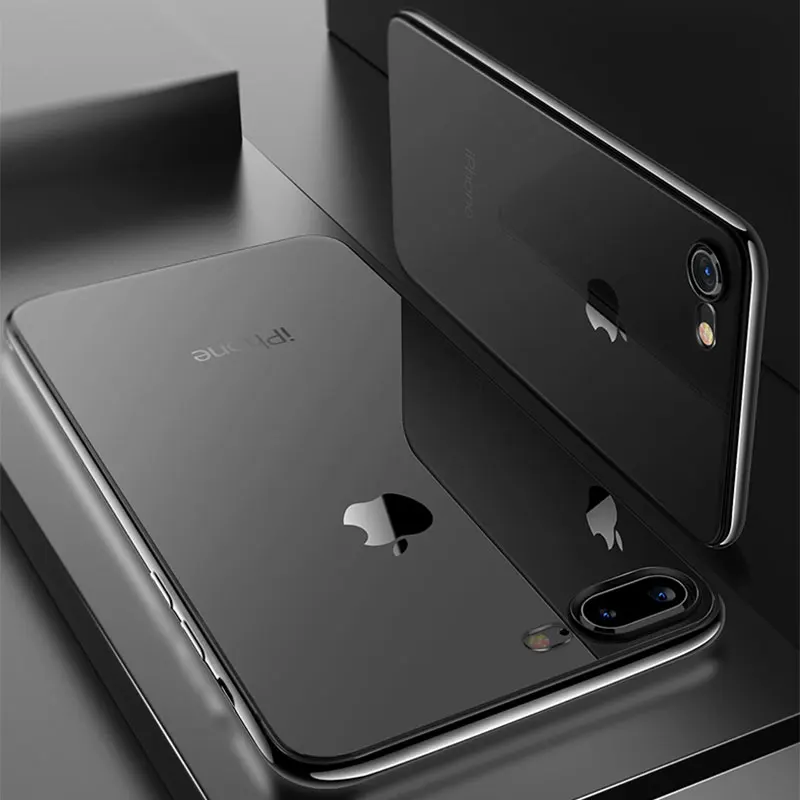 Ascromy For iPhone 7 Case Silicone Soft Plating Gold Bumper Case Cover For iPhone 8 Plus X 6 6S 5 5S SE Transparent Accessories (5)