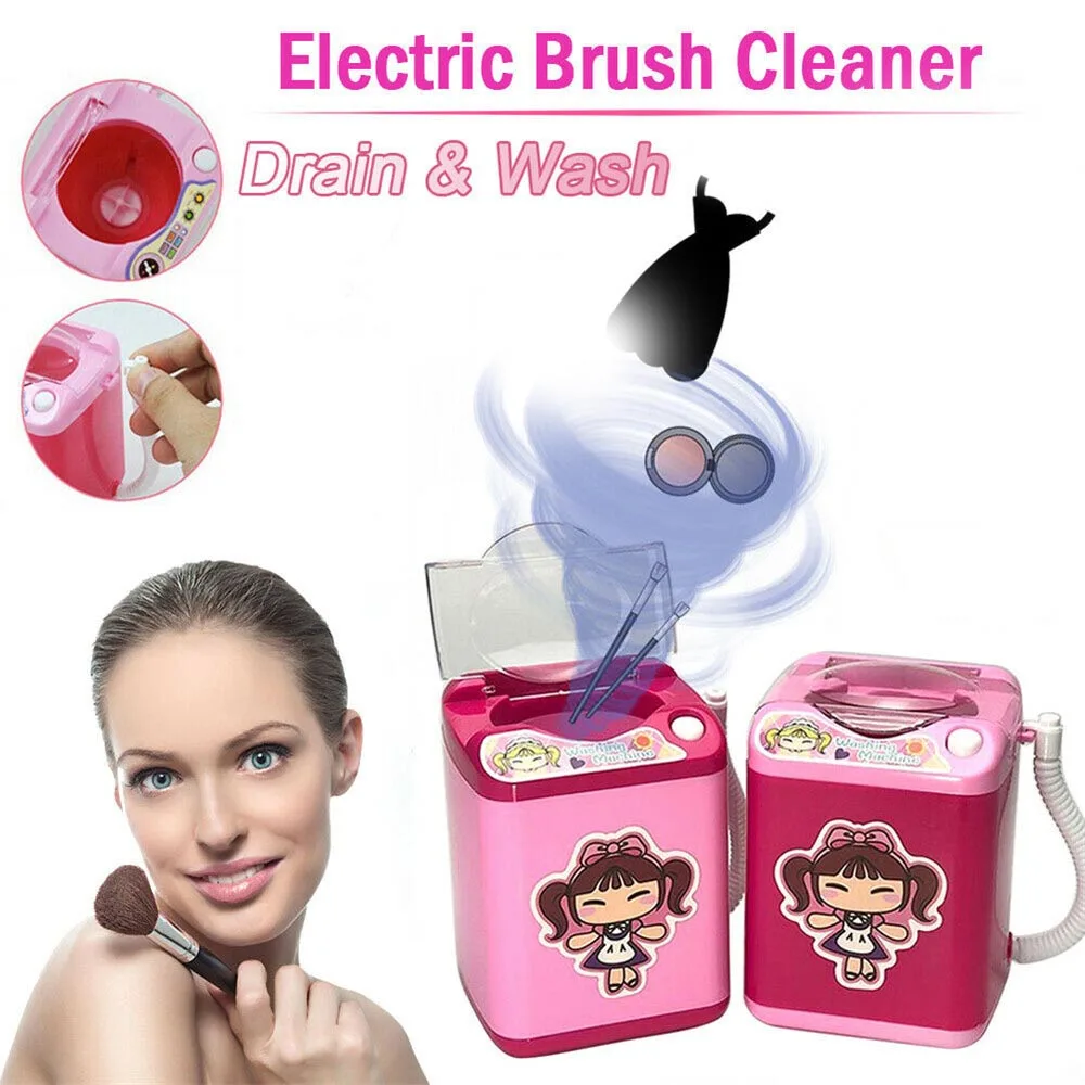

Mini Electric Makeup Brush Cleaner Washing Machine Dollhouse Toy Cosmetic Brush Powder Puff Washer Beauty Cleaning Blender Tool