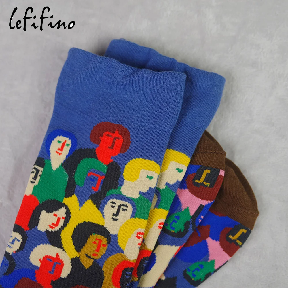 Женские милые забавные цветные хлопковые носки с забавными персонажами, новинка, французский дизайн, шахматная доска, счастливые причудливые носки, крутые мужские уличные носки