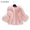 2022 Otoño e Invierno elegante de las mujeres abrigo de piel de zorro de imitación corto pelo Rosa abrigo mujer chaqueta de piel sintética Gilet Fourrure manteau femme S-4XL ► Foto 1/6