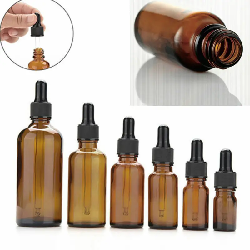 

5pcs 30ml/50ml Empty Amber Brown Glass Dropper Bottles Essential Oil Liquid Aromatherapy Perfume Lotion Pipette Containers New