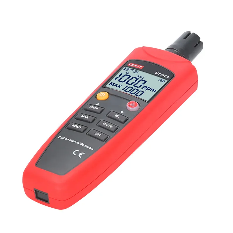 

UNI-T UT337A Carbon Monoxide Meters Audiable Virtual LCD Display Temperature Tester Self Check CO Range 0~1000ppm CO Detector