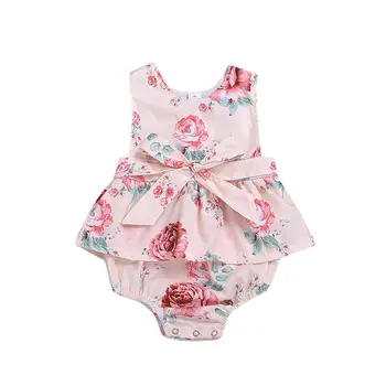 

Newborn Baby Girl Clothing Flower Cute Sleeveless Jumpsuit Bodysuit Outfit Clothes Baby Girls