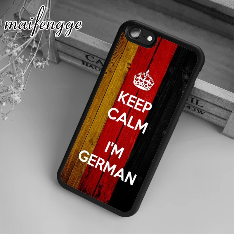 maifengge Keep Calm I'm German Germany Case For iPhone 5 6s 7 8 plus 11 12 Pro X XR XS Max Samsung Galaxy S6 S7 edge S8 S9 | Мобильные