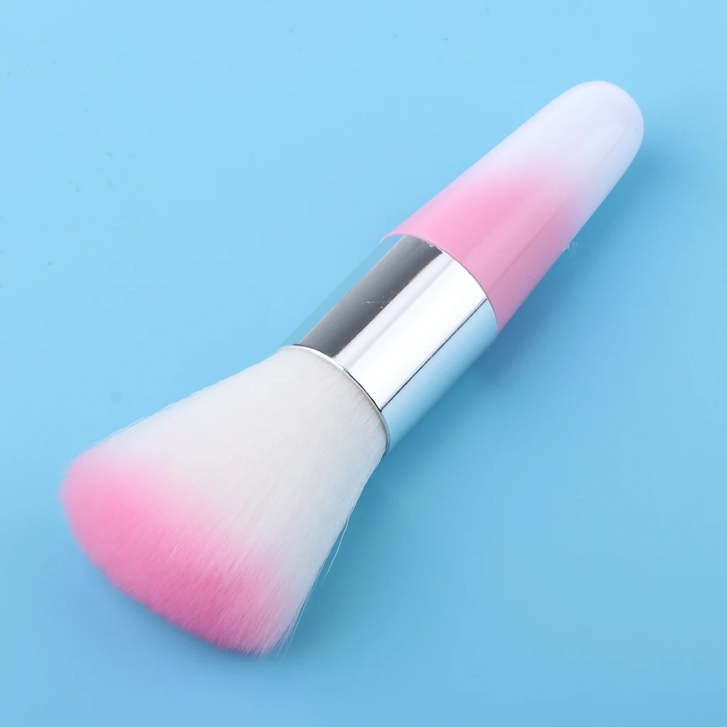 Makeup Blush Brush Nail Art Dust Cleaner Acrylic Nail Gels Powder Removal Brush, Random Color Blush Makeup Brush