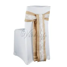 6 ''x 94'' ручной работы джутовый пояс для стульев бант с кружевом детская игрушка в ванную свадьбу деревенская Свадебная вечеринка Сувениры Декор