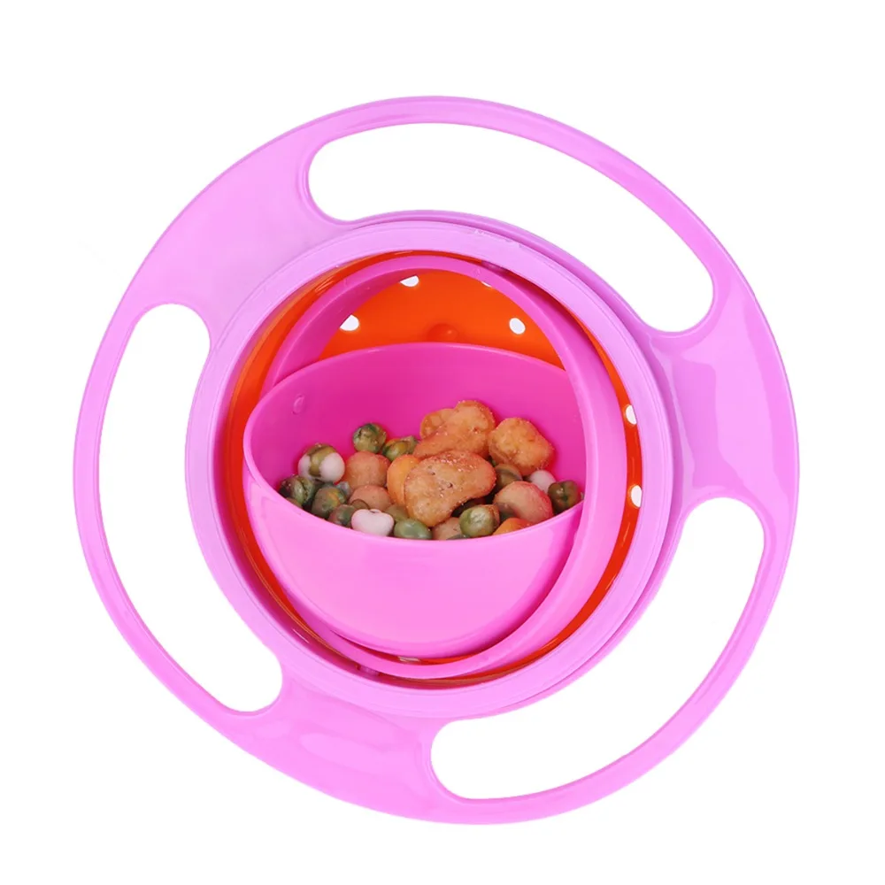 Универсальная Гироскопическая чаша для кормления детское блюдо для кормления 360 вращается непроливающаяся Гироскопическая чаша для кормления вращающийся баланс чаша детский контейнер для еды посуда