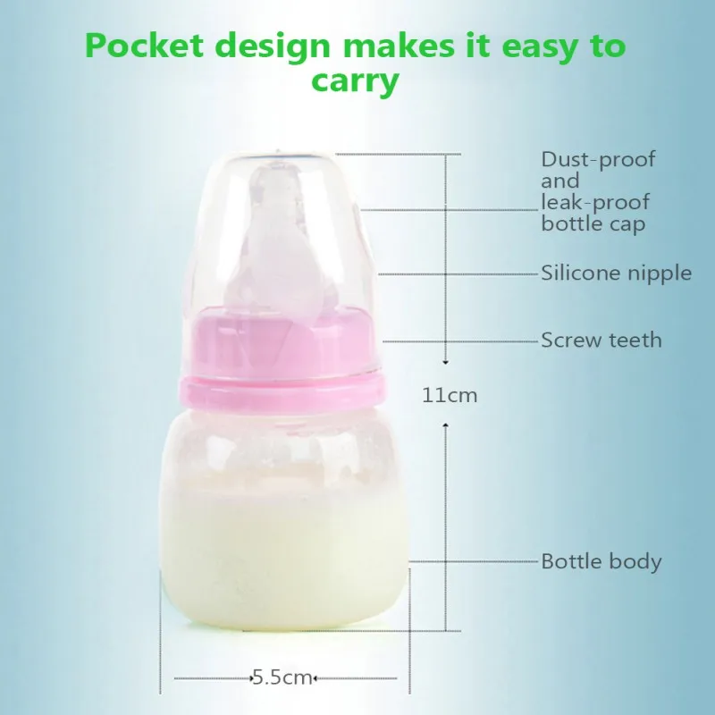 Высокое качество 60 мл бутылочки бутылки молока для маленьких Стандартный Калибр бутылки Infantile ребенка подачи