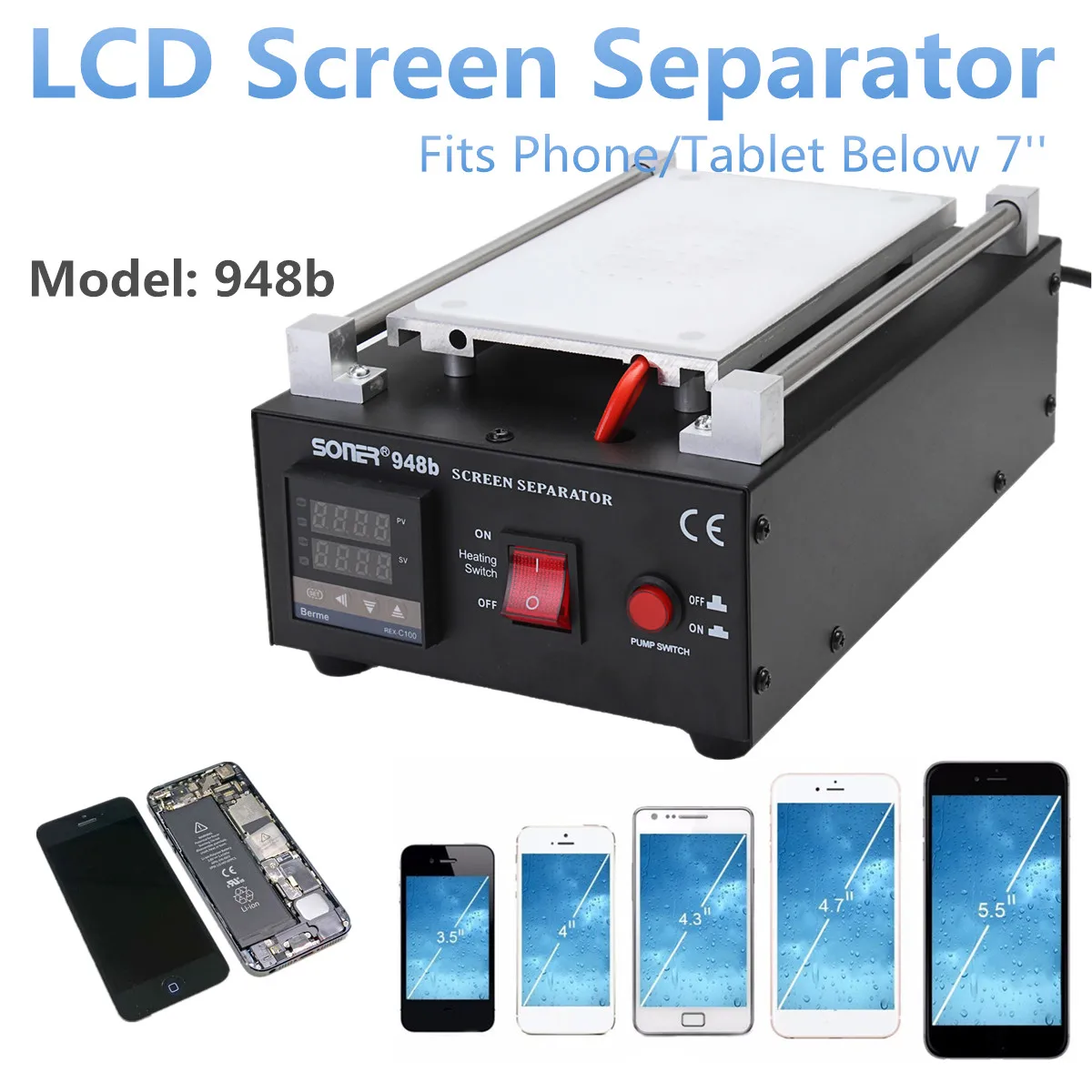 Separator Repair Machine 7 Built-in Vacuum Pump Mobile Phone LCD Glass Screen Different Cover Plate Auto Heating LED Display Separator Repair Machine 7 Built-in Vacuum Pump Mobile Phone LCD Glass Screen Different Cover Plate Auto Heating LED Display