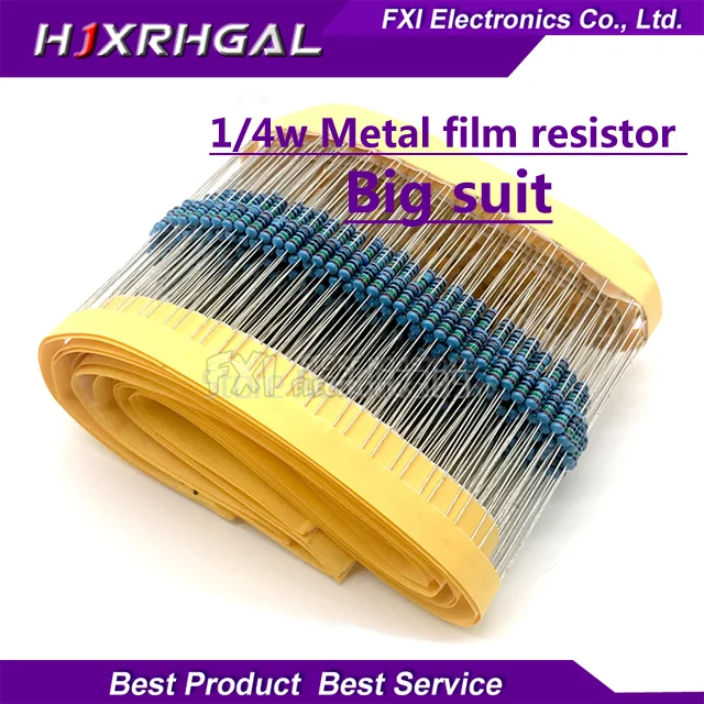 

151Species Each 100pcs =15100pcs 1/4W 1R~4M7 1% Metal film resistor 100R 220R 1K 10K 22K 47K 100K 1K5 2K2 4K7 ohm resistance