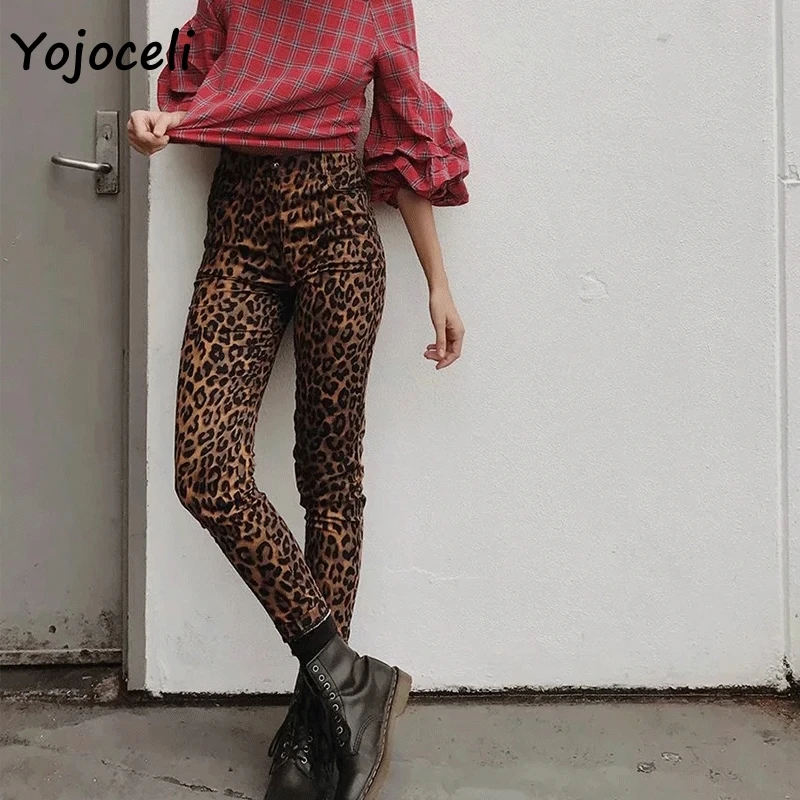 Yojoceli 2018 الخريف الشتاء نحيل ضئيلة ليوبارد السراويل الشارع الشهير جيوب قلم رصاص الدنيم السراويل أسفل الإناث Yojoceli 2018 الخريف الشتاء نحيل ضئيلة ليوبارد السراويل الشارع الشهير جيوب قلم رصاص الدنيم السراويل أسفل الإناث