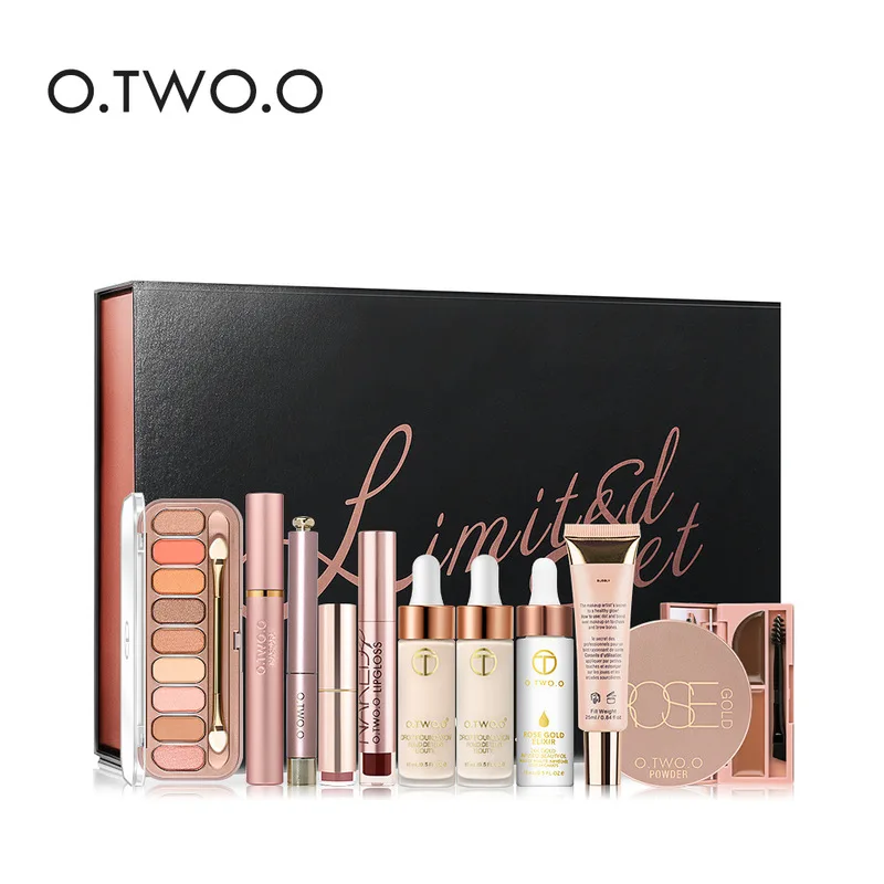 

O.TWO.O Makeup Cosmetic Set Nice Gift for Women Eyeshadow Palette Lipstick Lipgloss Face Foundation Powder Make Up Full Cover